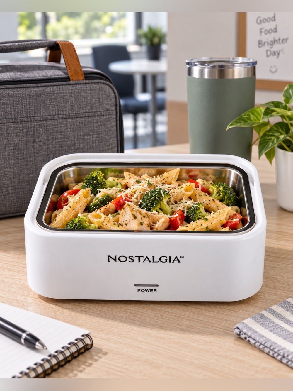 Nostalgia 32 oz Electric Heated Lunch Box Portable Food Warmer New
